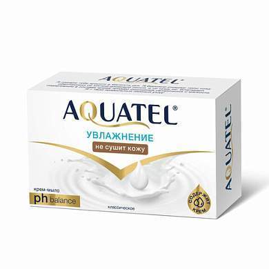 Мыло-крем 90 г AQUATEL "Классическое" увлажняющее, не сушит кожу, 6229 (арт. 608738)