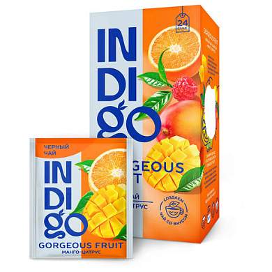 Чай INDIGO "Манго-цитрус" черный, 24 пакетика в конвертах по 1,7 г, HERB0082 (арт. 625092)