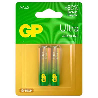 Батарейка GP Ultra G-Tech AA (LR6) 15AU алкалиновая, BC2 (арт. 374896)