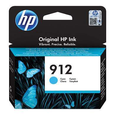 Картридж струйный HP (3YL77AE) для HP OfficeJet Pro 8023, №912 голубой, ресурс 315 страниц, оригинальный (арт. 363468)