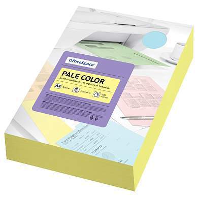 Бумага цветная OfficeSpace "Pale Color", А4, 80г/м2, 500л., (желтый) (арт. 356859)