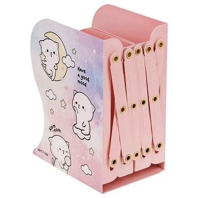 Подставка для книг MESHU "Cute kittens", металлическая, 3 отделения, раздвижная (арт. 367315)