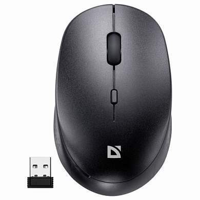 Мышь беспроводная DEFENDER Auris MB-027, USB, 3 кнопки + 1 колесо-кнопка, оптическая, черная, 52027 (арт. 513818)