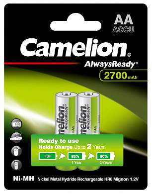 Аккумулятор Camelion R6 2700mAh Ni-MH Always Ready BL2 (арт. 853992)