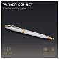 Ручка шариковая Parker "Sonnet Stainless Steel GT" черная, 1,0мм, поворот., подарочная упаковка (арт. 240061)