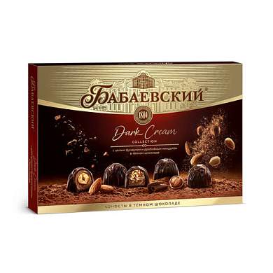Набор конфет БАБАЕВСКИЙ "Dark Cream Collection" с фундуком и дробленым миндалем, 200 г, ББ12694 (арт. 624948)