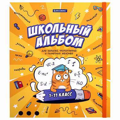 Папка-портфолио школьника, А4, ШКОЛЬНЫЙ АЛЬБОМ, 10 вкладышей, магнитный клапан 7БЦ, BRAUBERG, 115242 (арт. 115242)