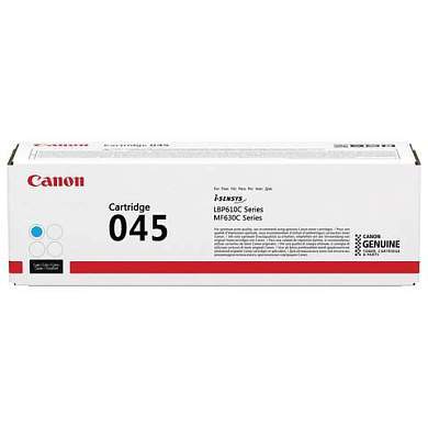 Картридж лазерный CANON (045C) MF635/633/631/LBP 611/613, голубой, ресурс 1300 стр., оригинальный, 1241C002 (арт. 362919)