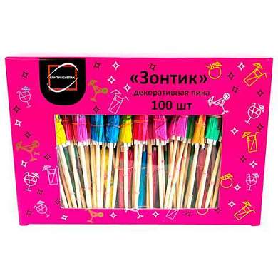 Пики для канапе бамбуковые "Зонтик", 10 см, 100 шт., КП, 140239 (арт. 700681)