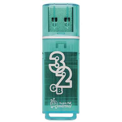 Флеш-диск 32 GB, SMARTBUY Glossy, USB 2.0, зеленый, SB32GBGS-G (арт. 512784)
