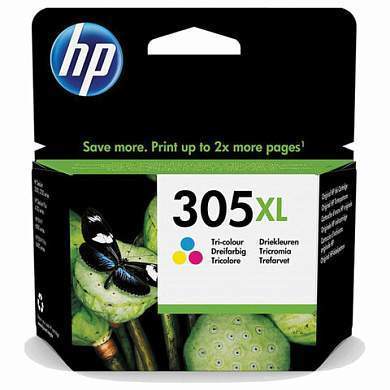 Картридж струйный HP (3YM63AE) DJ 2320/2720/4120, №305XL, трехцветный, оригинальный, ресурс 200 страниц (арт. 363783)