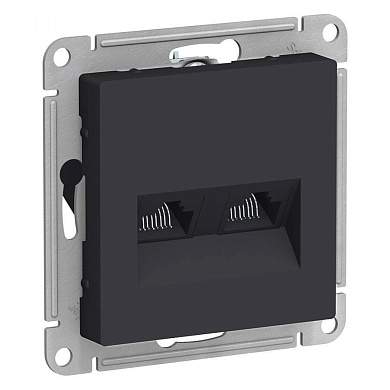 Schneider AtlasDesign мех. роз. комп. СУ 2 мест. карбон (пл.осн., RJ45) ATN001085 (5!) (арт. 662753)