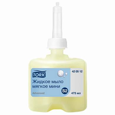 Картридж с жидким мылом одноразовый TORK (Система S2) Advanced, 0,475 л, мягкое, 420512 (арт. 608893)