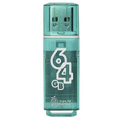 Флеш-диск 64 GB SMARTBUY Glossy USB 2.0, зеленый, SB64GBGS-G (арт. 513054)