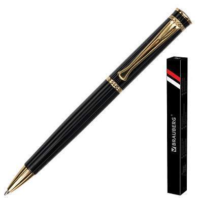 Ручка подарочная шариковая BRAUBERG "Perfect Black", корпус черный, узел 1 мм, линия письма 0,7 мм, синяя, 141416 (арт. 141416)