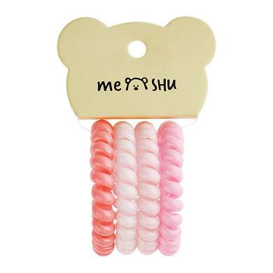 Резинки для волос MESHU, пружинки, розовые ассорти, 4шт., диаметр 4,5см, европодвес (арт. 369193)