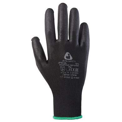Перчатки нейлоновые JETA SAFETY, полиуретановое покрытие, КОМПЛЕКТ 12 пар, размер 9 (L), черные, JP011b, JP011b-L (арт. 700617)