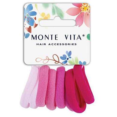 Резинки для волос НАБОР 8 шт., мягкие, средние, оттенки розового, MONTE VITA, 457048 (арт. 457048)