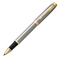 Ручка-роллер PARKER "IM Core Brushed Metal GT", серебристый матовый лак, позолота, черная, 1931663 (арт. 142541)