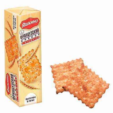 Печенье-крекер ЯШКИНО "Французский", с кокосовой стружкой и кунжутом, 185 г, МГ219 (арт. 620965)