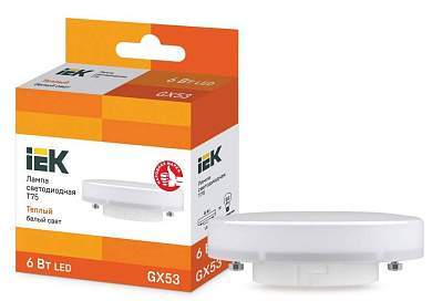 IEK GX53 светодиодн. 6W(540lm) 3000К 2K 75х24 LLE-T80-6-230-30-GX53 (арт. 634980)