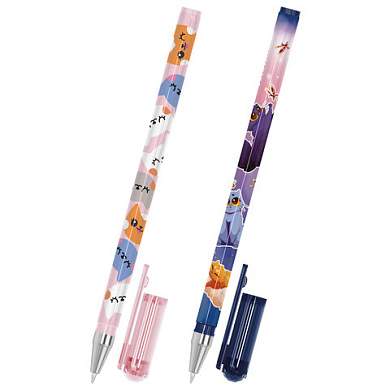 Ручка шариковая с принтом FUNSTER STICK "FAT CATS", СИНЯЯ, SOFT TOUCH покрытие, узел 0,7 мм, линия 0,35 мм, 144389 (арт. 144389)