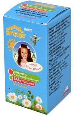 ARGUS baby Жидкость детская От комаров 30мл. (45ночей) б/запаха AR-008 (арт. 450153)