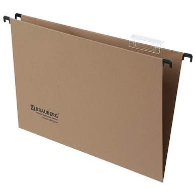 Подвесные папки А4/Foolscap (406х245 мм), до 80 листов, КОМПЛЕКТ 10 шт., картон, BRAUBERG, 231787 (арт. 231787)