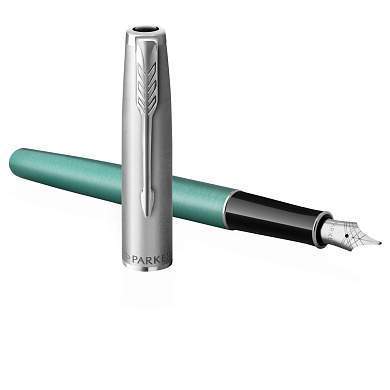 Ручка перьевая Parker "Sonnet Sand Blasted Metal&Green Lacquer" черная, 0,8мм, подарочная упаковка (арт. 359510)