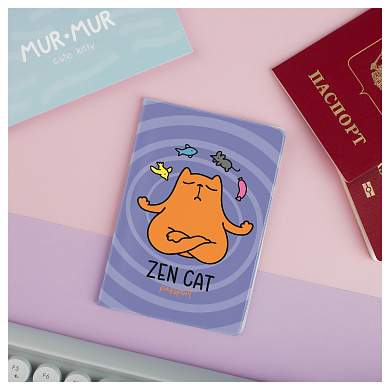 Обложка для паспорта MESHU "Zen Cat", ПВХ, 2 кармана (арт. 362620)
