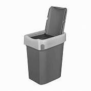 Контейнер для мусора SMART BIN 10л,поворотная крышка, крепление для пакетов,серый 434214711 Бытпласт (арт. 845523)