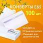 Конверты Е65 (110х220 мм), отрывная лента, внутренняя запечатка, КОМПЛЕКТ 100 шт., BRAUBERG, 112193 (арт. 112193)
