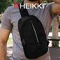 Рюкзак однолямочный HEIKKI SPORTING (ХЕЙКИ), светоотражающая полоса, черный, 37х23х10 см, 273905 (арт. 273905)
