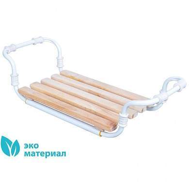 Сиденье для ванны до 100кг Раздвижное (Д72-77*Ш28,5*В15см) металл/дерево, сид.42*27см, СВ3 Nika (арт. 718239)