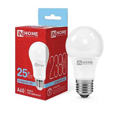 ASD/InHome лампа светодиодн. VC ЛОН A60 E27 25W(2380lm) 6500K 6K 118x60 (без пульсации) 2068 (арт. 950064)