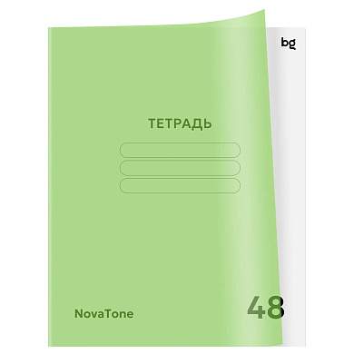 Тетрадь 48л. А5, клетка BG "NovaTone. Зеленое яблоко", пластиковая обложка (арт. 382867)