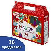 Набор школьных принадлежностей в подарочной коробке ПИФАГОР "НАБОР ПЕРВОКЛАССНИКА", 36 предметов, 880121 (арт. 880121)