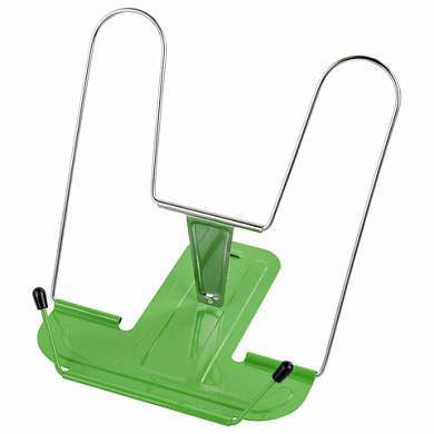 Подставка для книг и учебников BRAUBERG LINE+, металлическая, зеленая, европодвес, 238072 (арт. 238072)