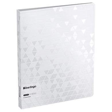 Папка на 4 кольцах Berlingo "DoubleWhite", 24мм, 1000мкм, белая, D-кольца, с внутр. карманом (арт. 352493)