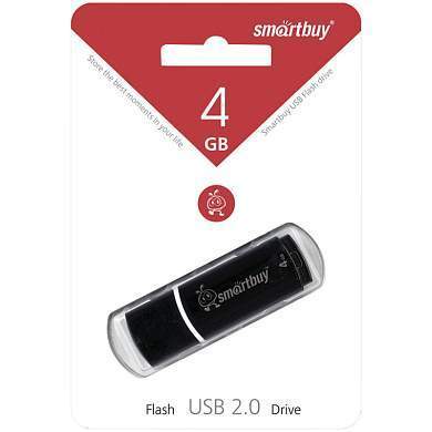 Память Smart Buy "Crown" 4GB, USB 2.0 Flash Drive, черный (арт. 218758)