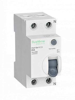 Systeme electric City9 выкл. дифференциального тока (УЗО) ВДТ 2P 25А 30мА, тип AC, 6кА C9R36225 (арт. 853928)