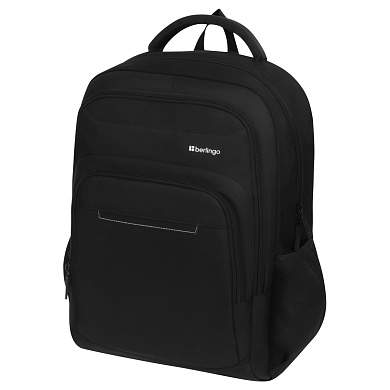 Рюкзак Berlingo City "Strict black" 42*29*17см, 2 отделения, 3 кармана, отделение для ноутбука, эргономическая спинка (арт. 313437)