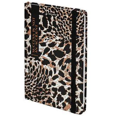 Блокнот с резинкой в клетку 96 л., А5 145х203 мм, твердая обложка, BRAUBERG," Leopard", 115535 (арт. 115535)