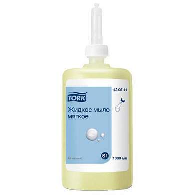 Картридж с жидким мылом одноразовый TORK (Система S1) Advanced, 1 л, мягкое, 420511 (арт. 608891)