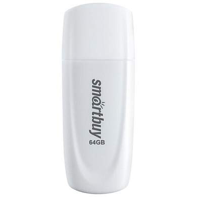 Флеш-диск 64 GB SMARTBUY Scout USB 2.0, белый, SB064GB2SCW (арт. 513771)