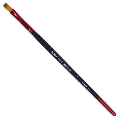Кисть синтетика, плоская № 7, BRAUBERG PREMIUM, 201016 (арт. 201016)