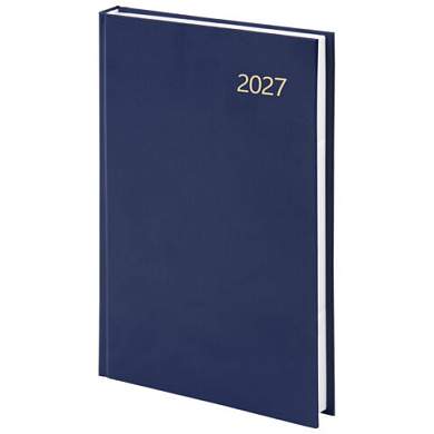 Ежедневник датированный 2027 145х215 мм, А5, STAFF, обложка бумвинил, синий, 117816 (арт. 117816)