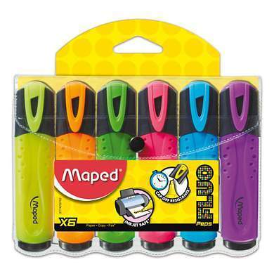 Набор текстовыделителей MAPED 6 шт., АССОРТИ, "Fluo Pep's Classic", линия 1-5 мм, 742557 (арт. 150773)