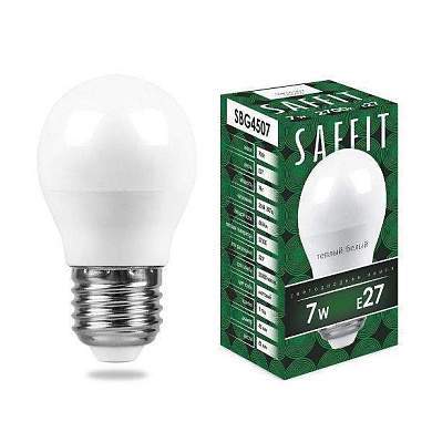 Saffit шар G45 E27 7W(560Lm) 2700K 2K матовая 81x45 SBG4507 55036 (арт. 619347)