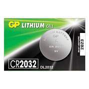 Батарейка литиевая GP Lithium CR2032 "таблетка, дисковая, кнопочная" 1 шт., блистер (отрывной блок), CR2032-7CR5 (арт. 454101)